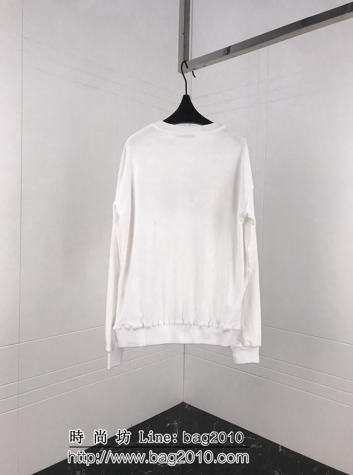 BURBERRY巴寶莉 18ss秋冬 專櫃同步 彩虹字母刺繡 純棉毛巾底 白色絨布衛衣 情侶款 ydi1927